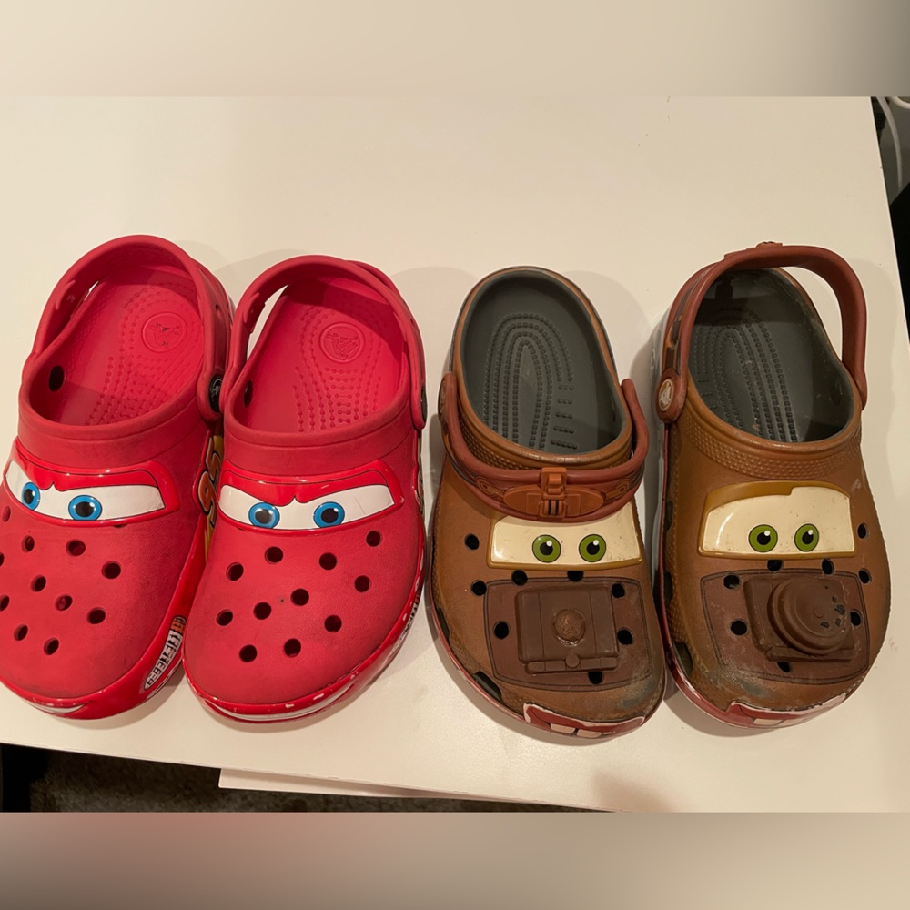 Kids Crocs Cars Clogs - Red and Brown